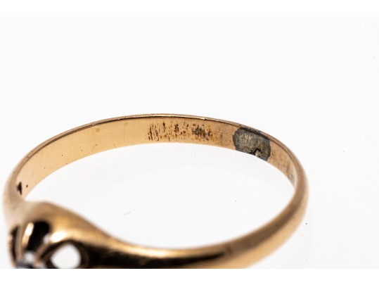 Vintage 14K And White Sapphire Ring, Size 6