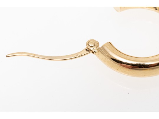 Simple 14K Polished Hoop Earrings
