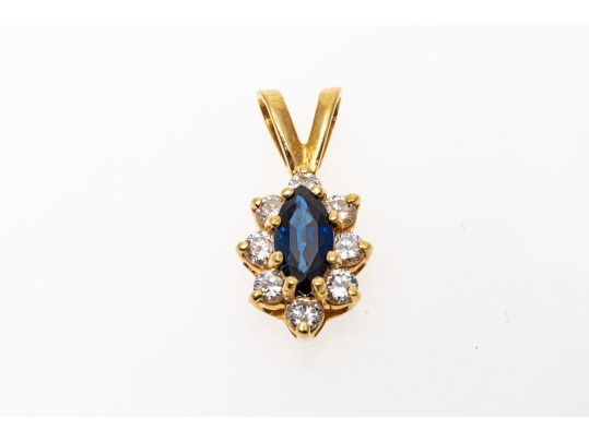 Petite 18K Sapphire And Diamond Pendant