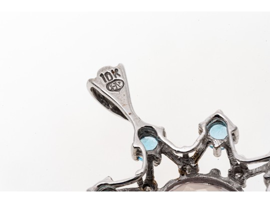 Chearful 10K Chalcedony And Topaz Pendant