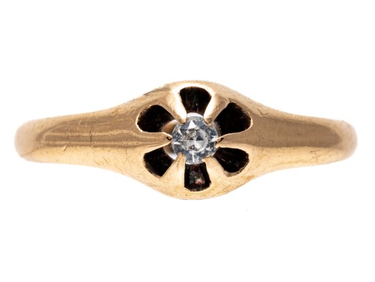 Vintage 14K And White Sapphire Ring, Size 6