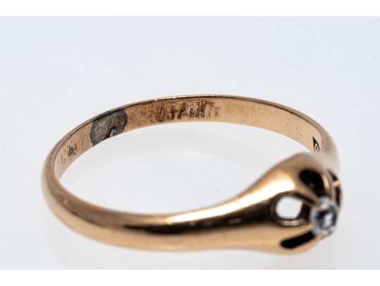 Vintage 14K And White Sapphire Ring, Size 6