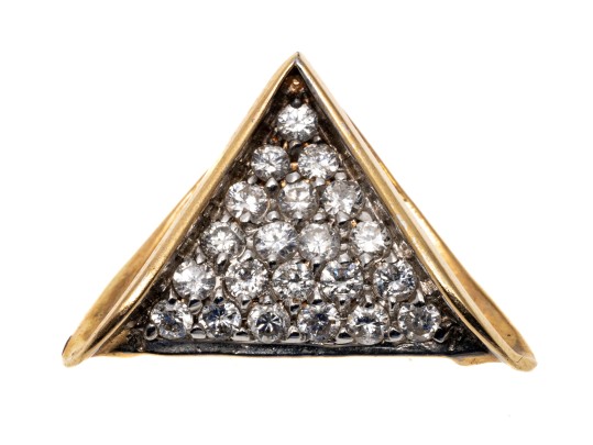 14K Pave Set Diamond Contemporary Slide Pendant