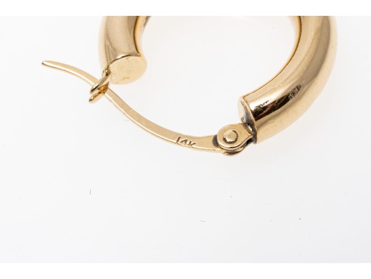 Simple 14K Polished Hoop Earrings