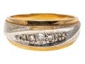 14K Yellow Gold Ring With White Gold And Graduated Diamond 