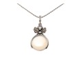 Charming Sterling And Pale Agate Pendant Necklace