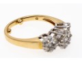 Charming 14K Triple Cluster Brilliant Diamond Ring, Size 5.5