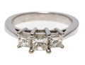 14K White Gold And Graduated Princess Cut Diamond Ring, Size 5.25