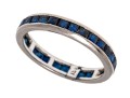 Channel Set 10K White Gold Sapphire Eternity Band, Size 6