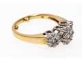 Charming 14K Triple Cluster Brilliant Diamond Ring, Size 5.5