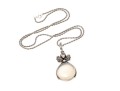 Charming Sterling And Pale Agate Pendant Necklace