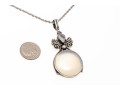 Charming Sterling And Pale Agate Pendant Necklace