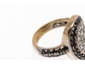 Stylish 18K White Gold Pave Black And White Diamond Ring, Size 6.5 (1.74 TCW)