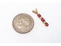 Dainty 14K Ruby And Diamond Drop Bar Pendant