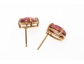 Simple Pink 14K Tourmaline Stud Earrings