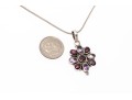 Sterling Amethyst And Garnet Pendant Necklace