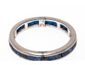 Channel Set 10K White Gold Sapphire Eternity Band, Size 6