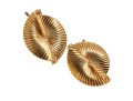 Opposing Ribbed Clip Back Earrings
