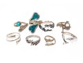 Sterling Silver Fun Lot Of Assorted Bypass Style Rings