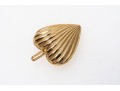 14K Romantic Ribbed Heart Pendant