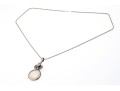 Charming Sterling And Pale Agate Pendant Necklace