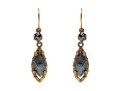 14K Dark Hematite Pendant Earrings