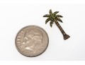 Charming 14K White Gold Green And Brown Diamond Palm Tree Pendant