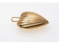 14K Romantic Ribbed Heart Pendant