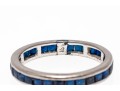 Channel Set 10K White Gold Sapphire Eternity Band, Size 6
