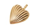 14K Romantic Ribbed Heart Pendant