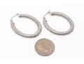 14K White Gold Dimpled Hoop Earrings
