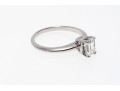 Contemporary 14K White Gold Emerald Cut Diamond Ring, Size 5.75