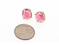 Simple Pink 14K Tourmaline Stud Earrings