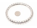 Sterling Silver Impactful Hammered And Perforated Patterned Slip On Bangle Bracelet