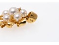 18k Yellow Gold Lovely Cultured Pearl And Ribbon Motif Pendant