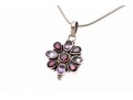 Sterling Amethyst And Garnet Pendant Necklace