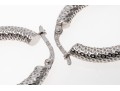 14K White Gold Dimpled Hoop Earrings
