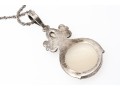 Charming Sterling And Pale Agate Pendant Necklace