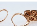 14k Rose Gold Beautiful White And Brown Pave Set Diamond Earrings, Approximately 1.32 TCW