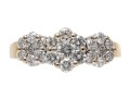 Charming 14K Triple Cluster Brilliant Diamond Ring, Size 5.5