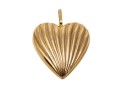 14K Romantic Ribbed Heart Pendant