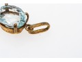 Simple 18K And Oval Aquamarine Pendant