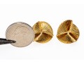 Opposing Pair Of 18K Ribbed Fan Style Earrings