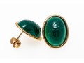 14K Green Chalcedony Scarab Earrings