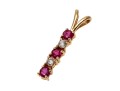 Dainty 14K Ruby And Diamond Drop Bar Pendant