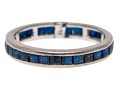 Channel Set 10K White Gold Sapphire Eternity Band, Size 6