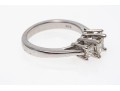 14K White Gold And Graduated Princess Cut Diamond Ring, Size 5.25