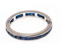Channel Set 10K White Gold Sapphire Eternity Band, Size 6