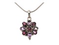 Sterling Amethyst And Garnet Pendant Necklace