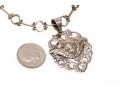 Sterling Silver Interesting Bar And Circle Bracelet With A Heart And Cherub Charm